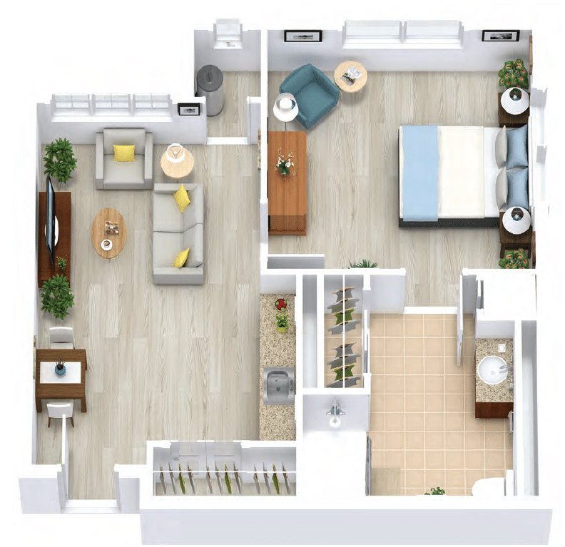 Assisted Living One Bedroom floor plan