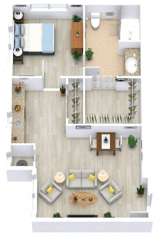 Assisted Living One Bedroom floor plan