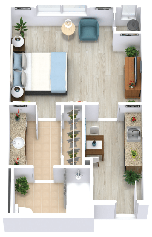 Assisted Living Studio floor plan