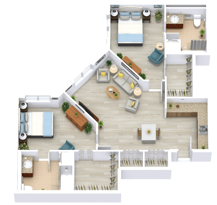 Assisted Living Two Bedroom floor plan